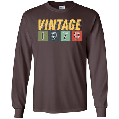Vintage 1979 39th Birthday Gift Shirt For Mens Or Womens Dark Chocolate