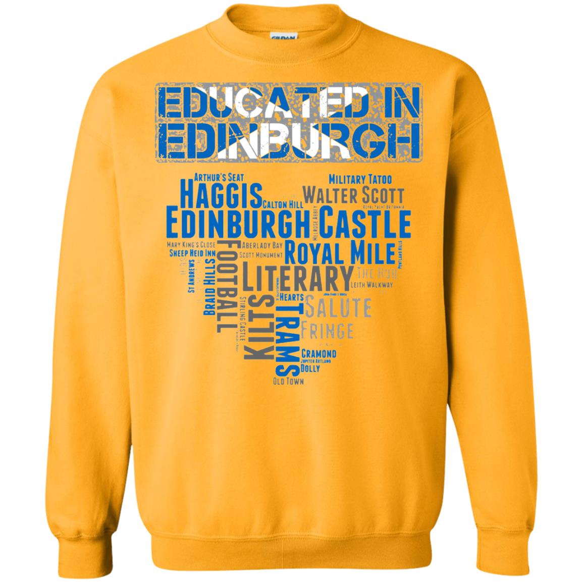 Edinburgh T-shirt Educated In Edinburgh Gold