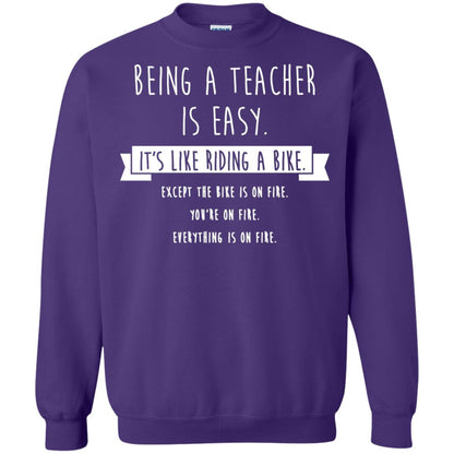 Being A Teacher Is Easy Funny Sarcastic T-shirt Purple