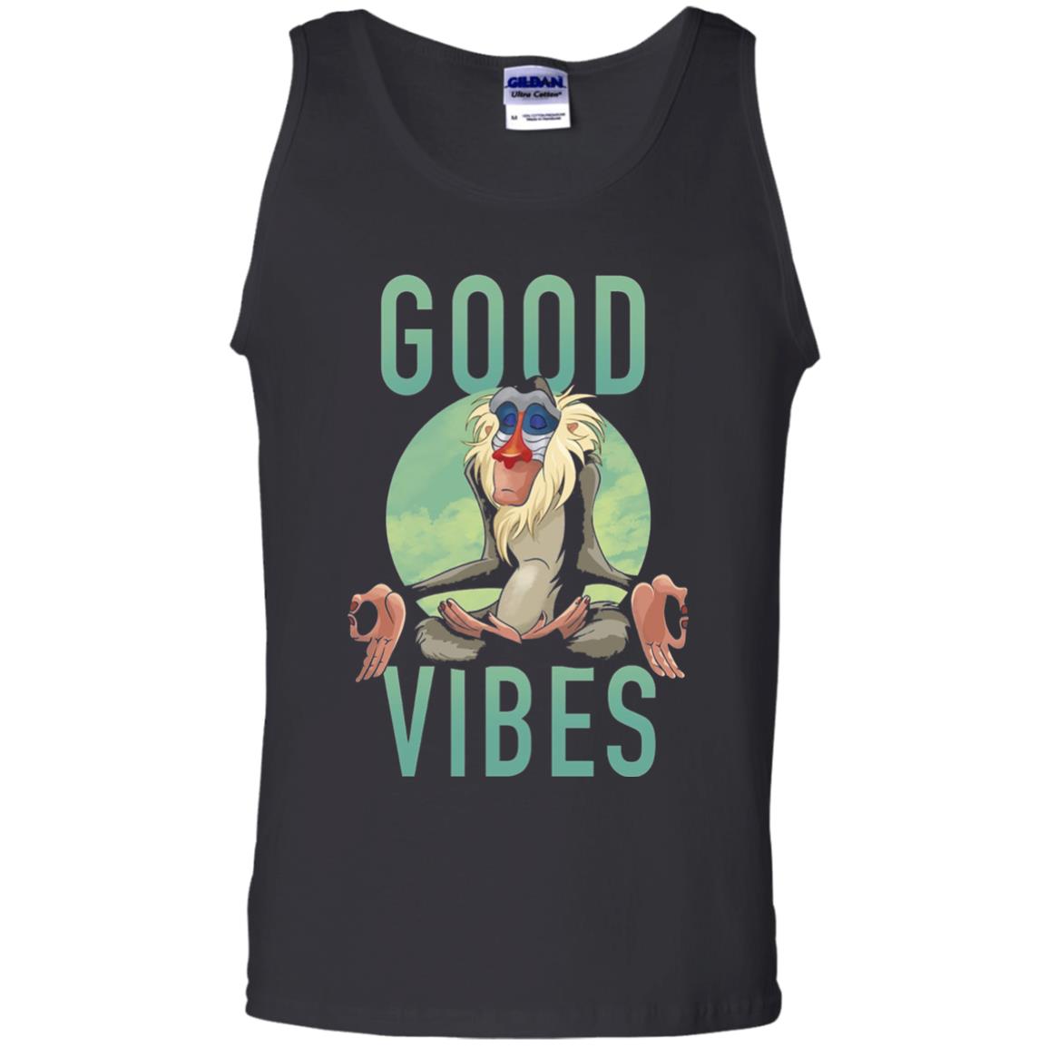 Disney Lion King Rafiki Meditate Good Vibes Graphic T-shirt Black