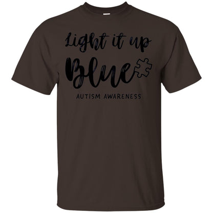 Autism Awareness Shirts Light It Up Blue Dark Chocolate