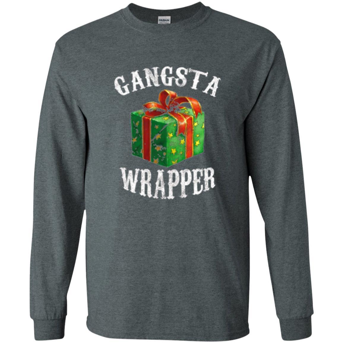 Christmas T-shirt Gangsta Wrapper Novelty Dark Heather