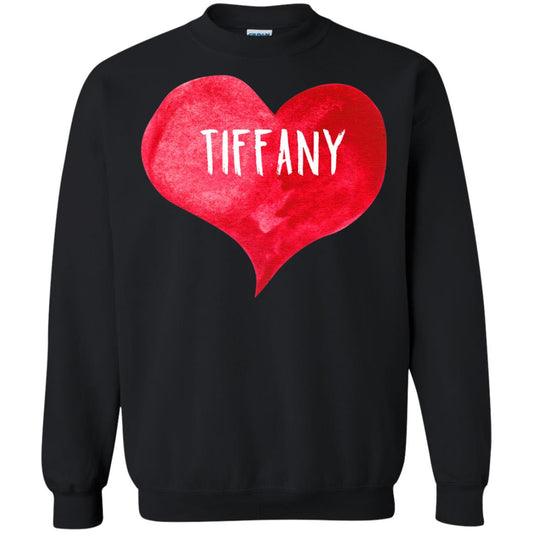Valentine_s Day T-shirt I Love Tiffany Love Heart T-shirt Black