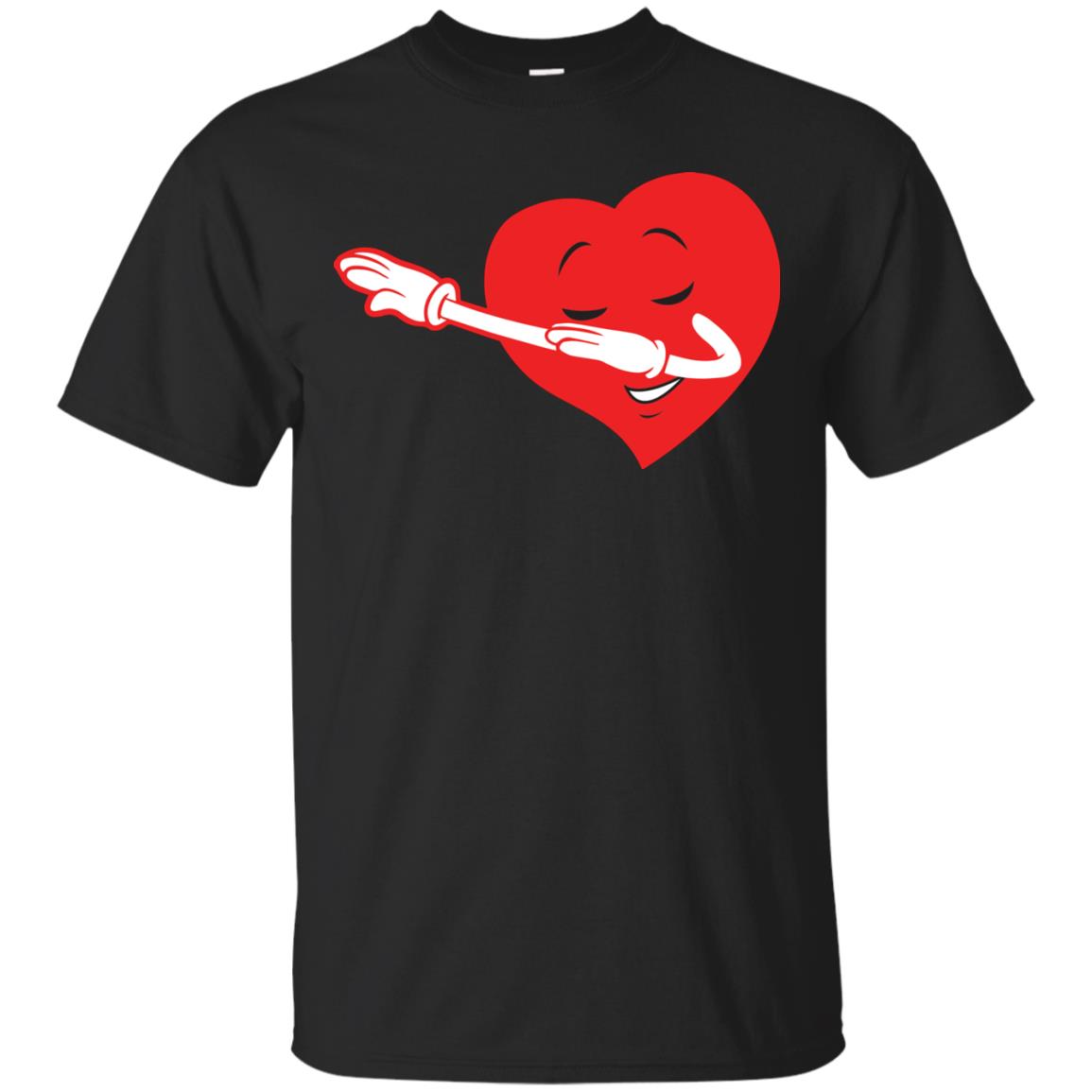 Valentine_s Day T-shirt Dabbing Heart Black