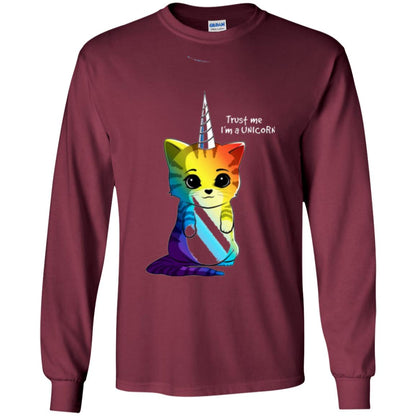 Cat Lovers T-shirt Caticorn Rainbow Trust Me I_m A Unicorn Maroon