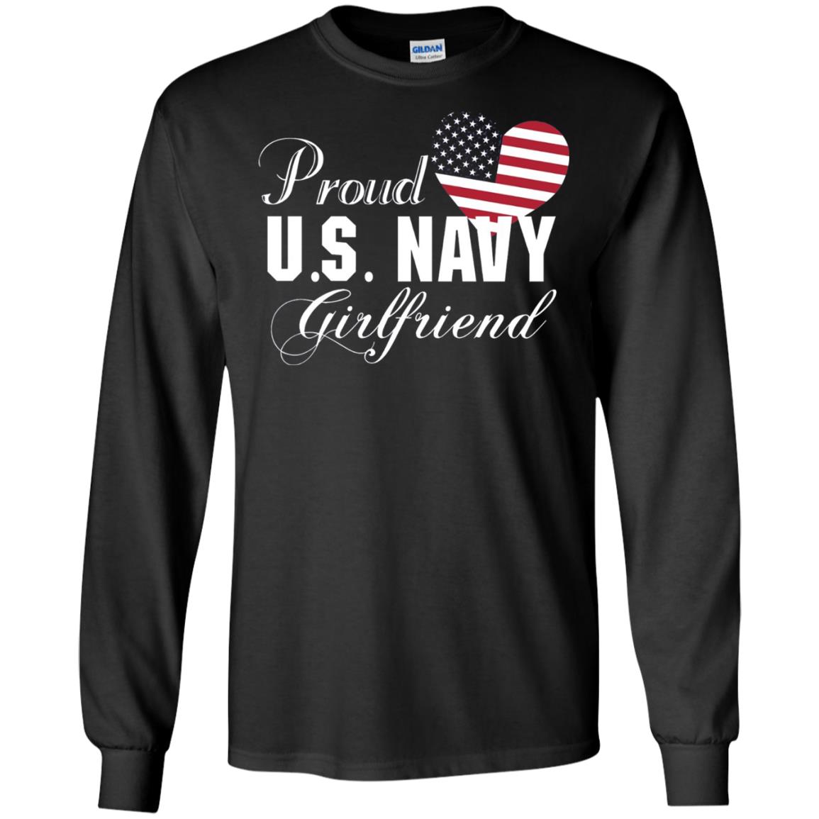 Pride U.s. Army Shirt Proud Navy Girlfriend Heart Black