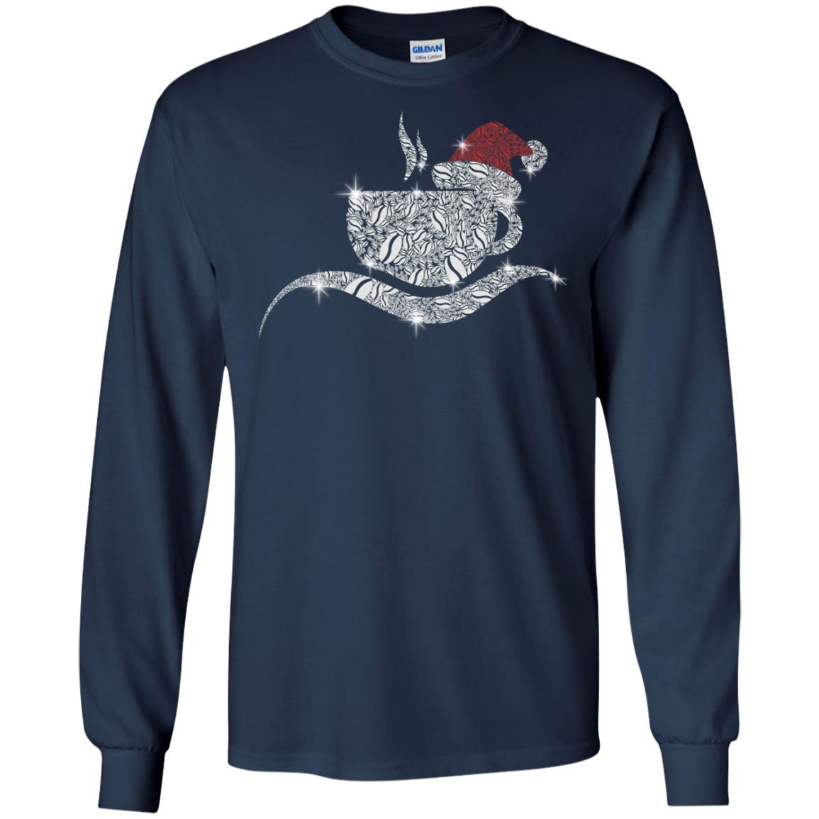 Coffee Glass Christmas Gift Drinking Lovers Shirt Navy