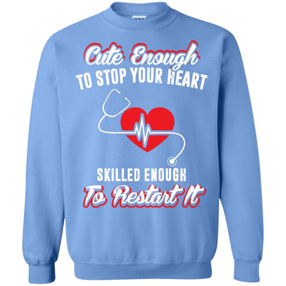 Cute Enough To Stop Your Heart Heart Disease T-shirt Carolina Blue