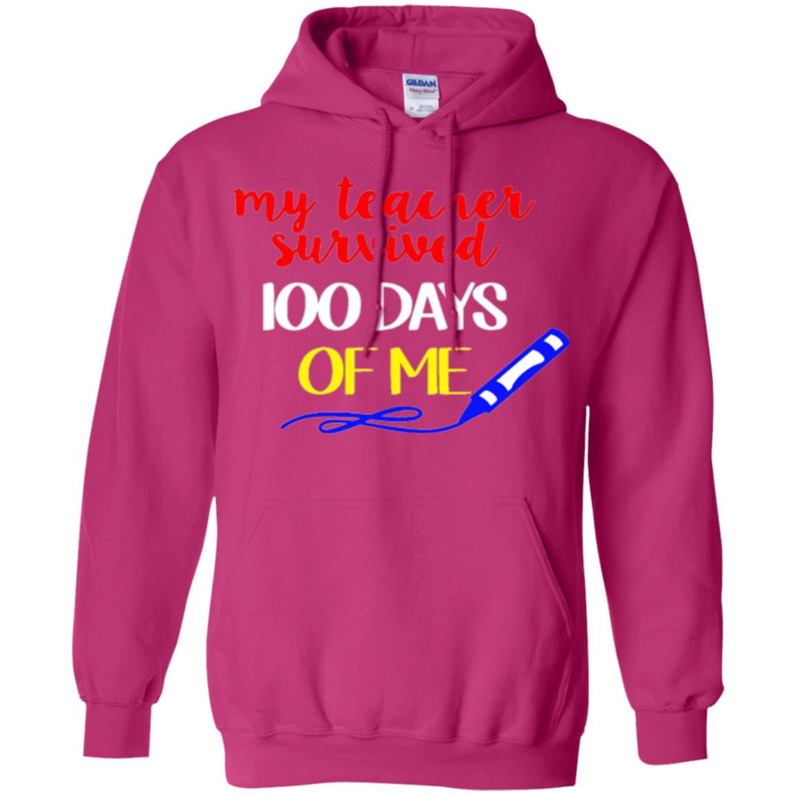 Student T-shirt My Teacher Survived 100 Days Of Me Heliconia