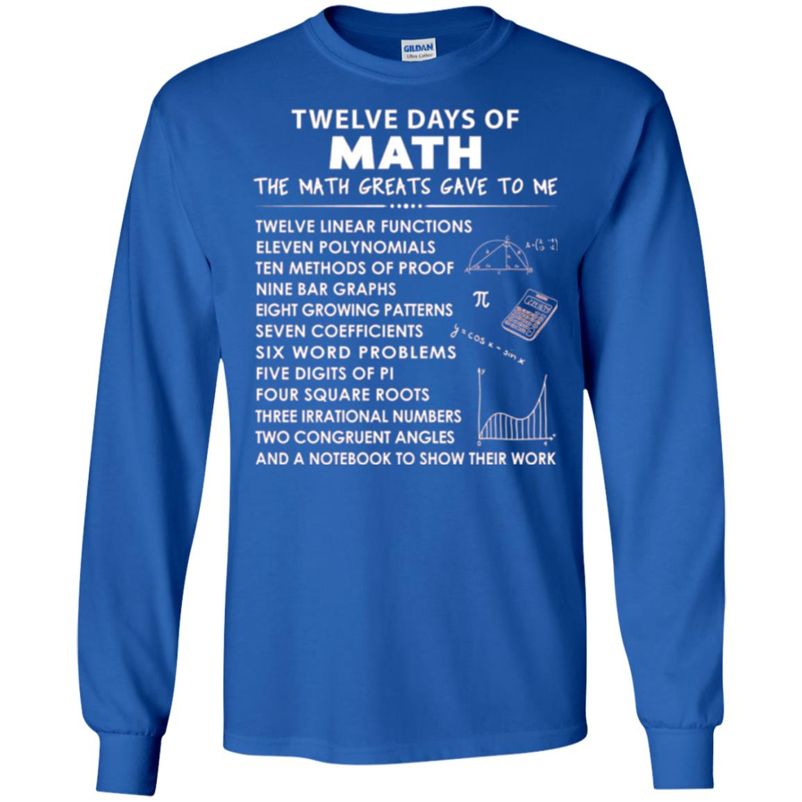 Math T-shirt Twelve Days Of Math Royal