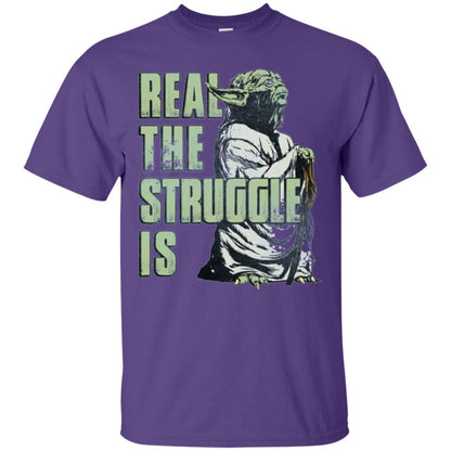 Film T-shirt Star Wars Yoda Real The Struggle Is Graphic Purple
