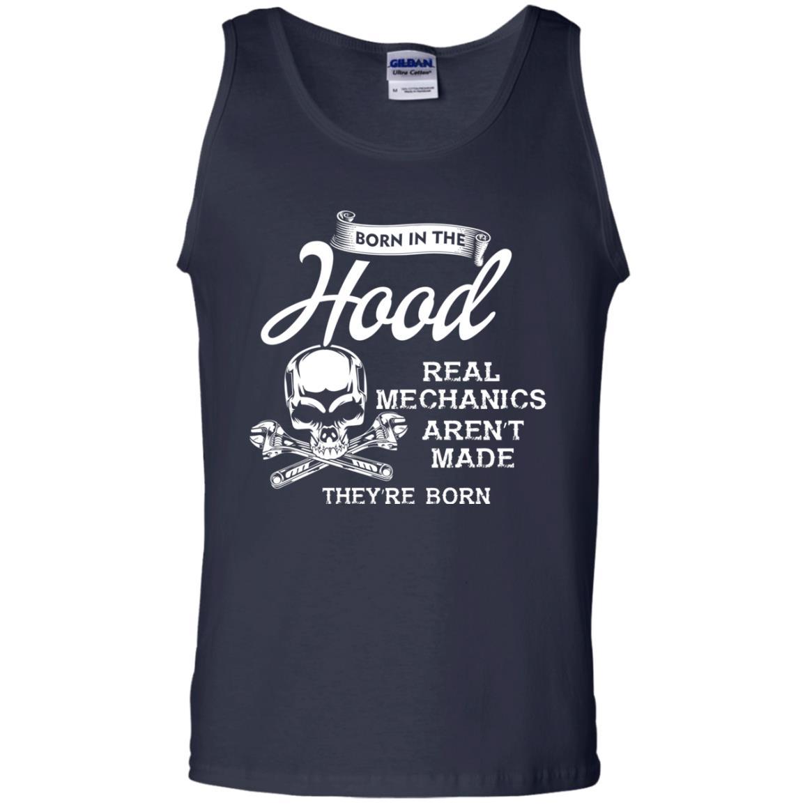 Born In The Hood Real Mechanics Aren't Made They're Born T-shirt Navy