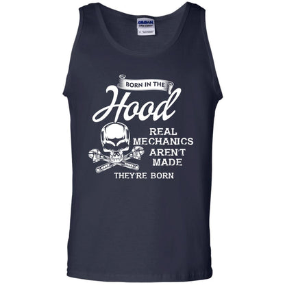 Born In The Hood Real Mechanics Aren't Made They're Born T-shirt Navy