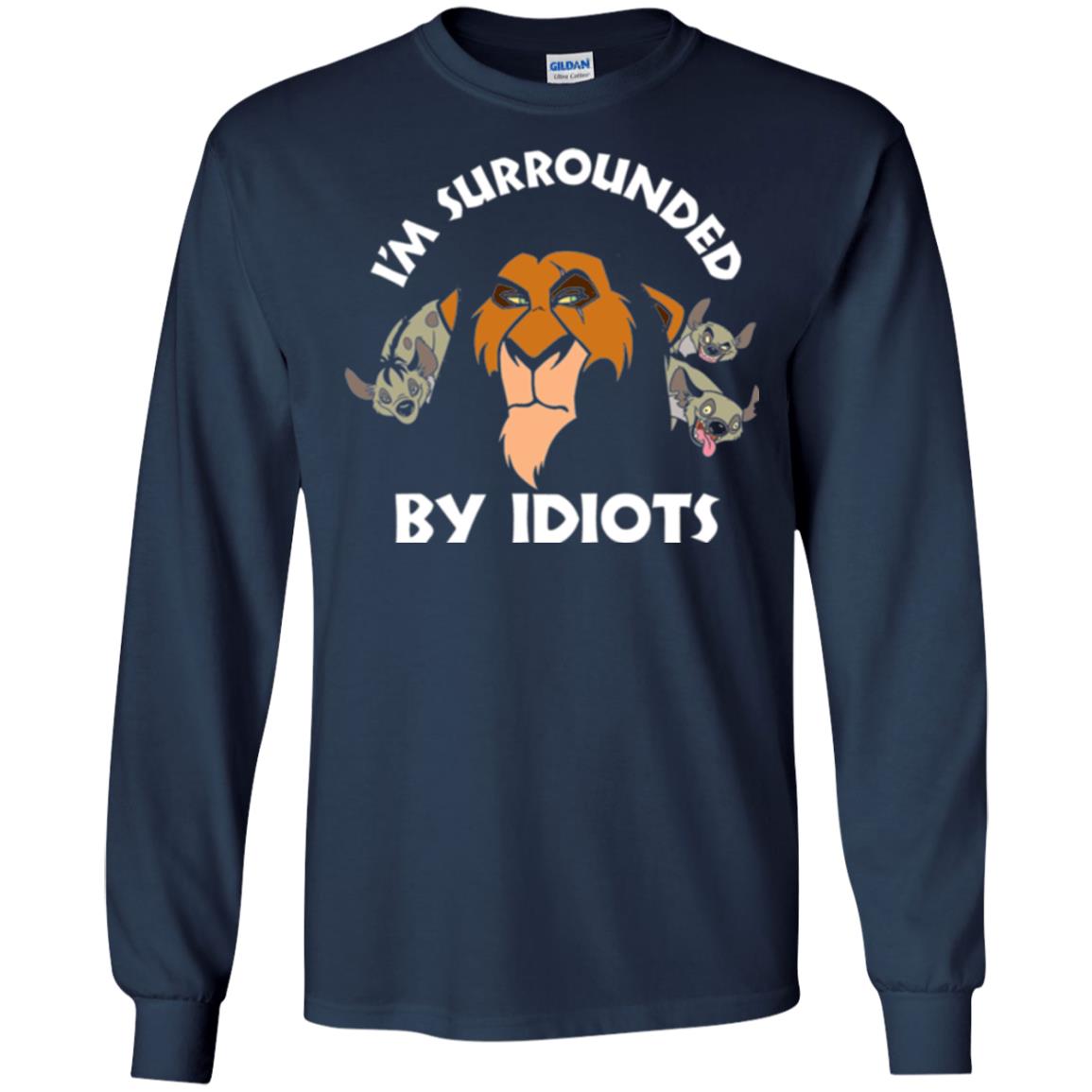 Disney Lion King T-shirt Scar Surrounded By Idiots Navy
