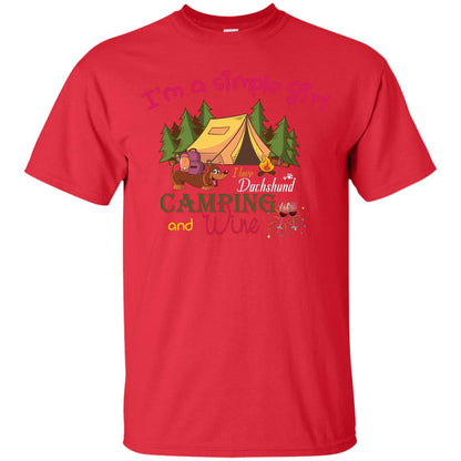 I’m A Simple Girl I Love Dachshund Camping And Wine Shirt Red