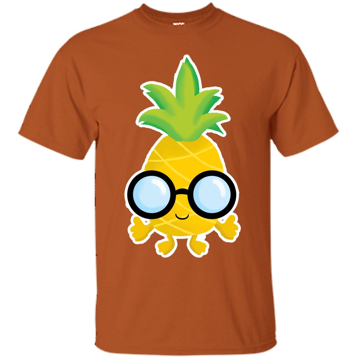 Funny Pineapple With Glasses For Boys Mens Shirt Texas Orange