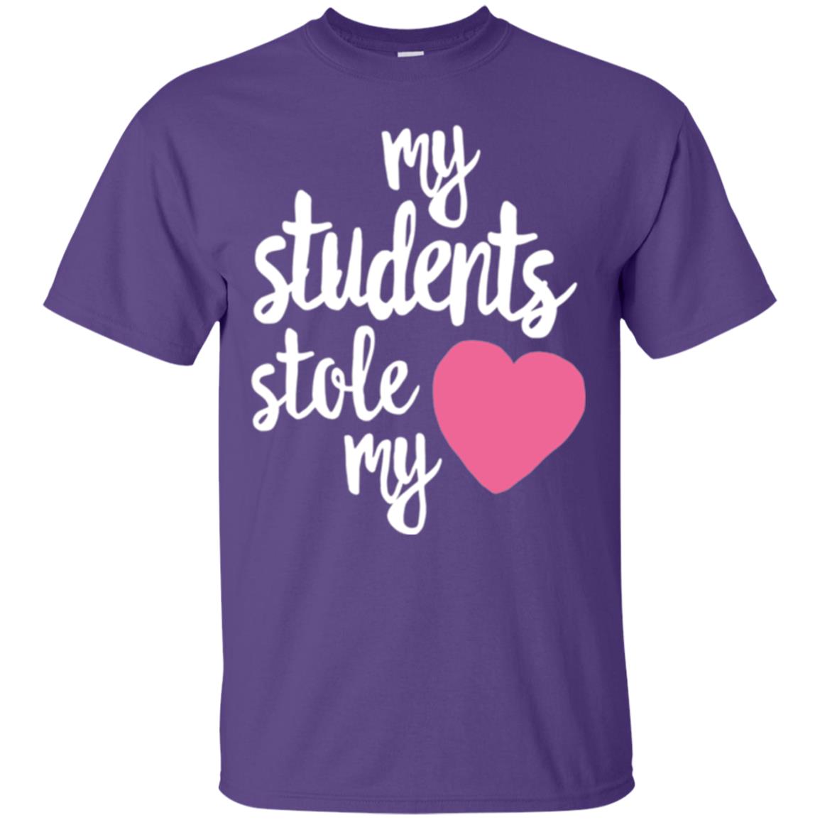 Valentine_s Day T-shirt My Students Stole My Heart Purple