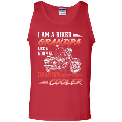 Papa T-shirt I Am A Biker Grandpa Like A Normal Red