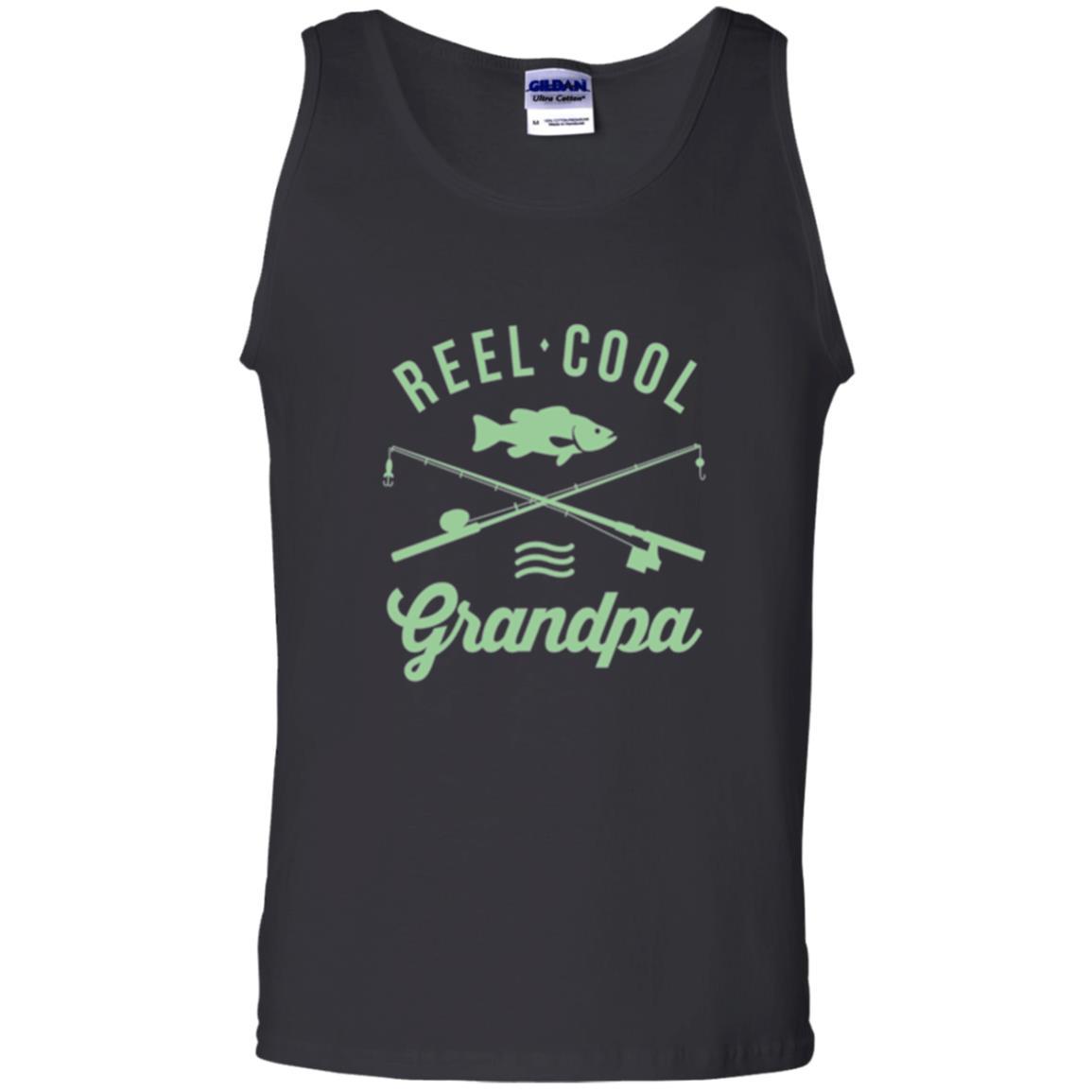 Fisherman T-shirt Retired Grandpa Reel Cool Black