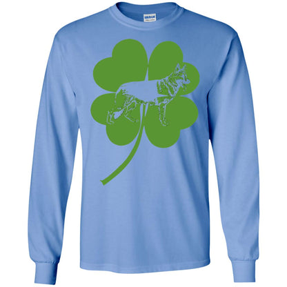 German Shepherd Shamrock St. Patrick_s Day T-shirt Carolina Blue