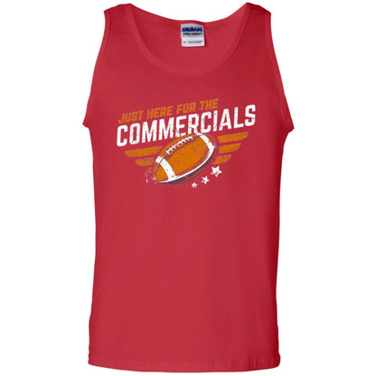 Football Lover T-shirt Just Here For The Commercials Red