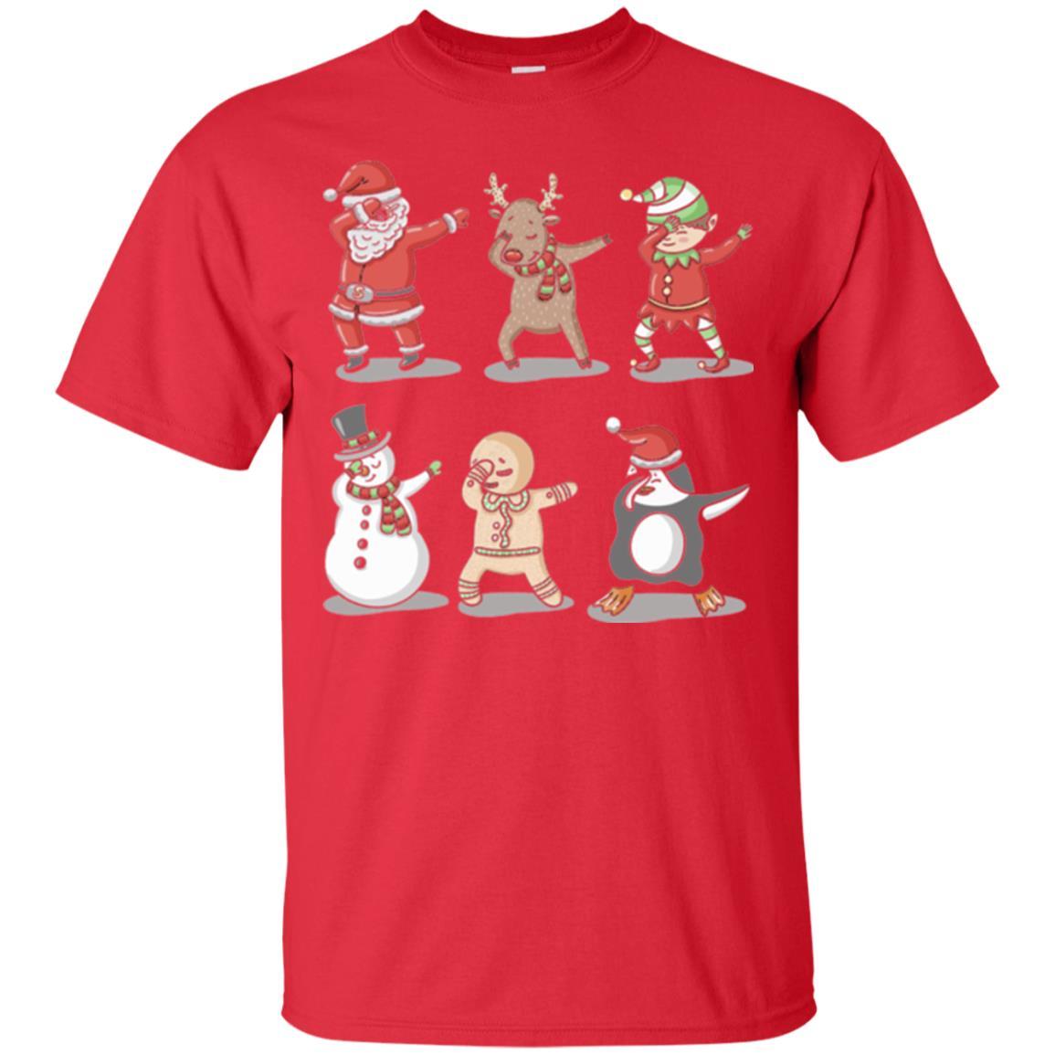 Christmas T-shirt Dabbing Santa Ugly Sweater Red