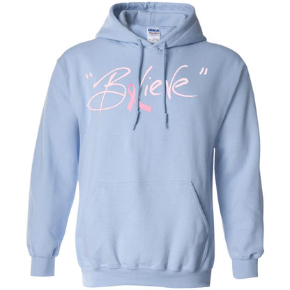 Breast Cancer Awareness Shirt Pink Ribbon Believe Light Blue