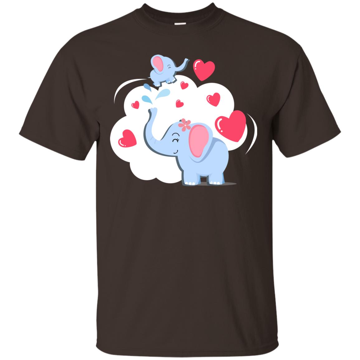 Mothers Day On 13th Of May Elephant Mom And Kid Shirt Dark Chocolate