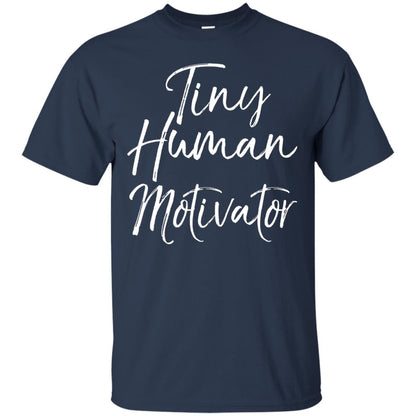 Tiny Human Motivator Elementary Teacher Shirt Navy