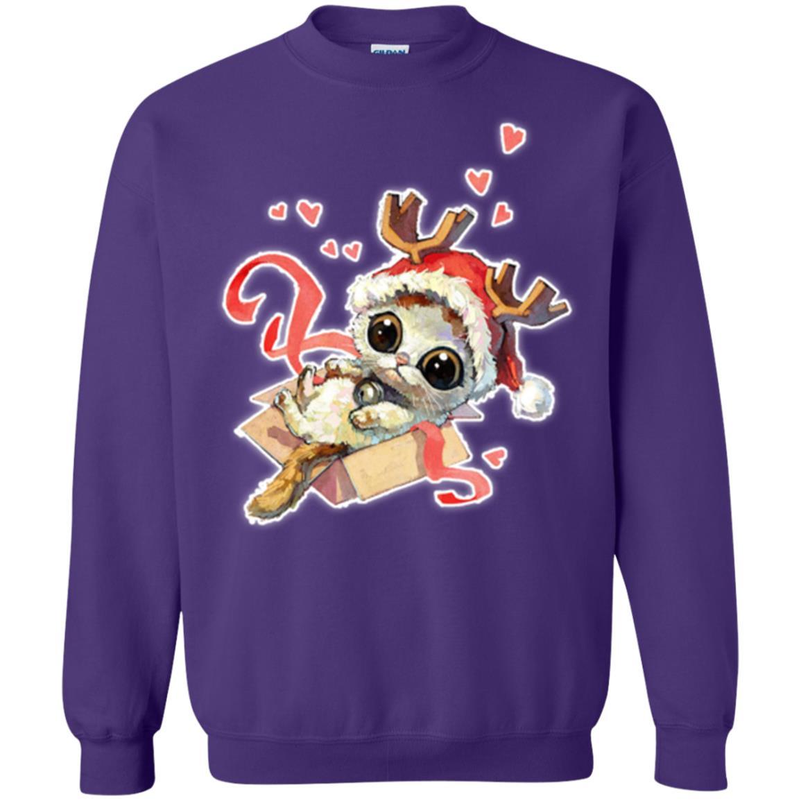 Cat Lover T-shirt Merry Christmas Purple