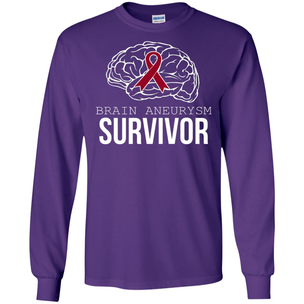 Brain Aneurysm Survivor T-shirt Purple