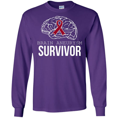 Brain Aneurysm Survivor T-shirt Purple