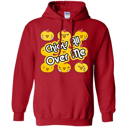 Chicks All Over Me Funny Chickens Shirt For Easter Day Red