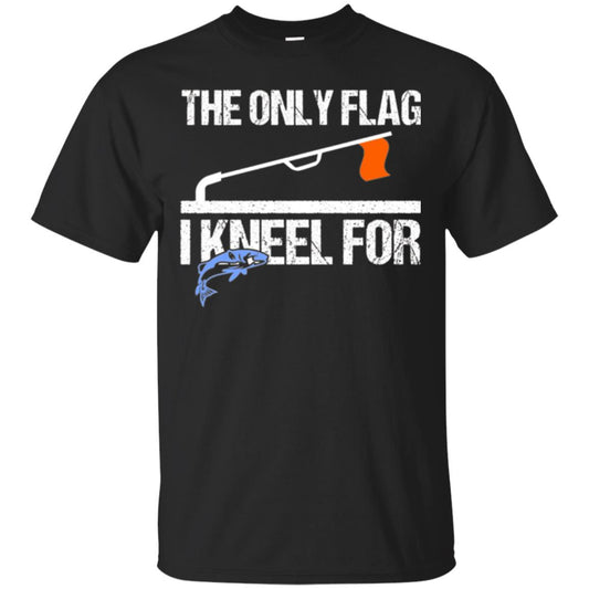 Fishing Lovers T-shirt The Only Flag I Kneel For Black