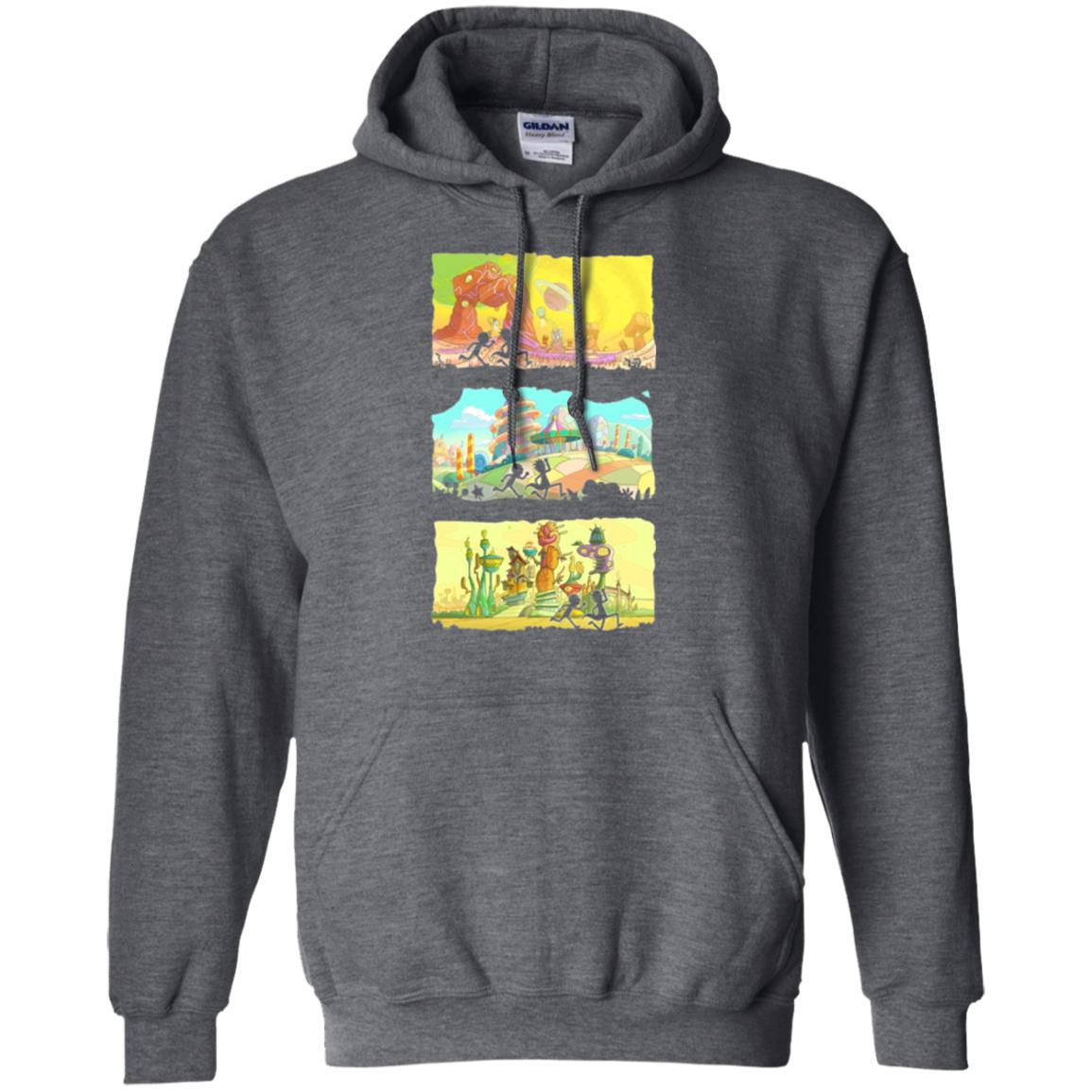 Movie T-shirt Running Silhouettes On Alien Land Dark Heather