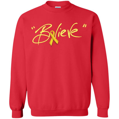 Childhood Cancer Awareness Shirt Gold Ribbon Believe Red