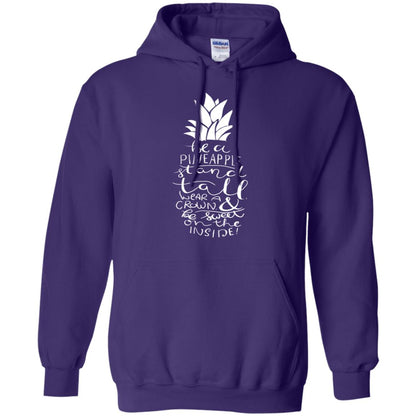 Be A Pineapple Stand Tall Wear A Crown And Be Sweet On The Inside Best Quote Shirt Purple