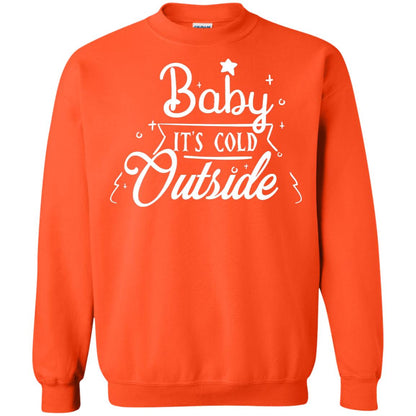 Baby It's Cold Outside X-mas Quote Gift Shirt Orange