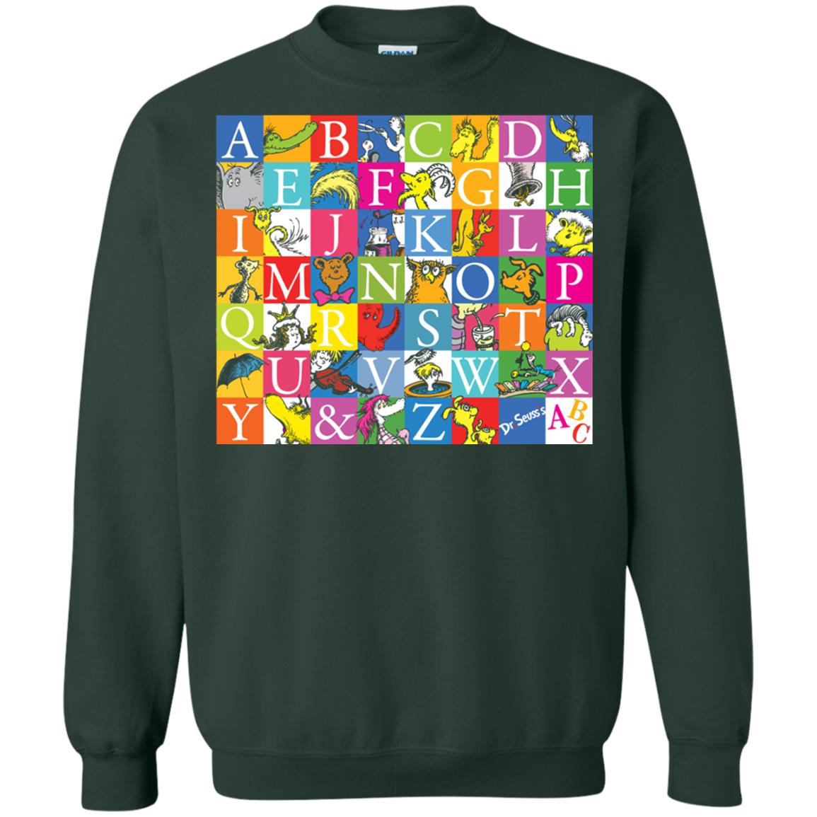Dr. Seuss A To Z Gift Shirt For Funny Man Forest Green