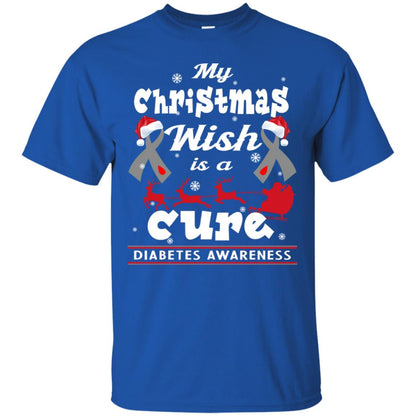 My Christmas Wish Is A Cure Diabetes Awareness X-mas Gift Shirt Royal