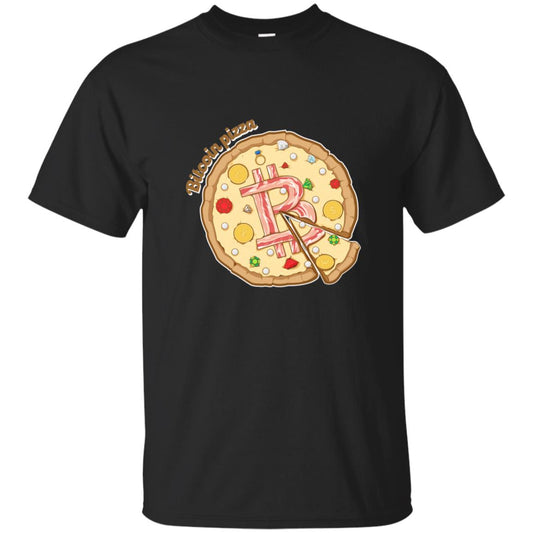 Funny Bitcoin Pizza T-shirt Crypto Currency Black