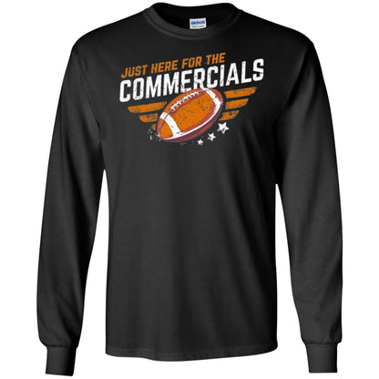 Football Lover T-shirt Just Here For The Commercials Black