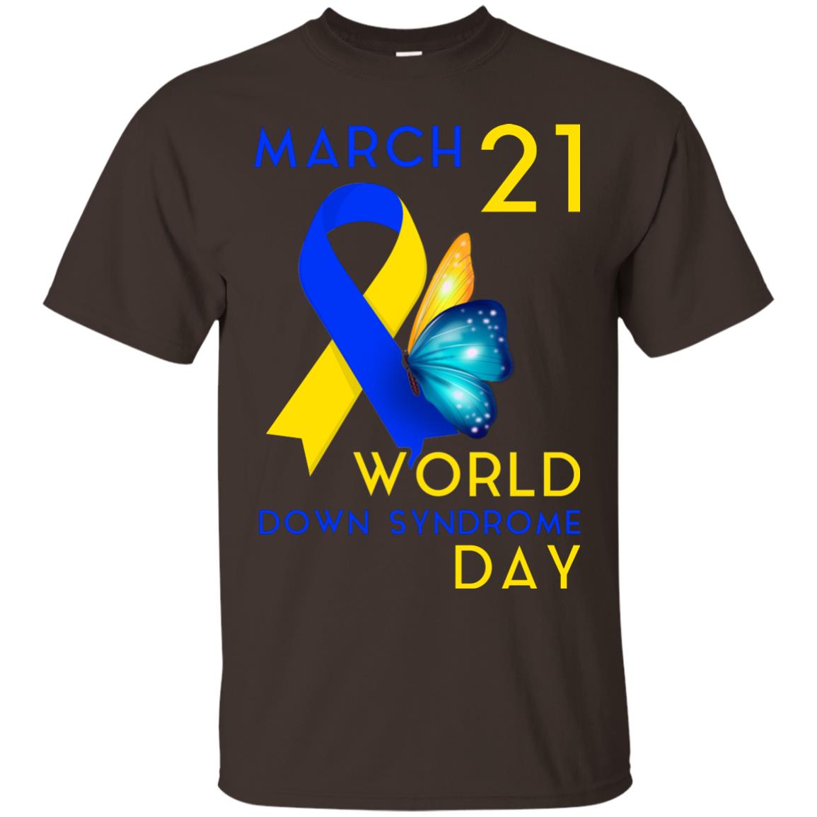 March 21 World Down Syndrome Day T-shirt For Down Syndrome Awareness Dark Chocolate