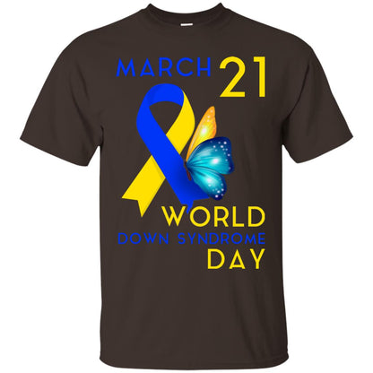 March 21 World Down Syndrome Day T-shirt For Down Syndrome Awareness Dark Chocolate