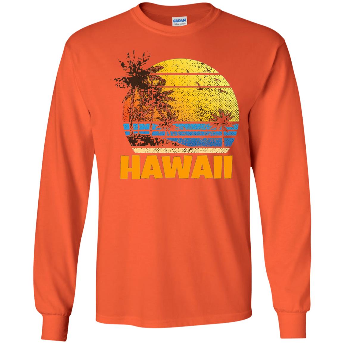 Old School 70_s Hawaiian The Aloha State T-shirt Orange