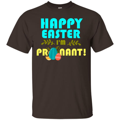 Happy Easter I_m Pregnant Pregnancy T-shirt For Easter Holiday Dark Chocolate