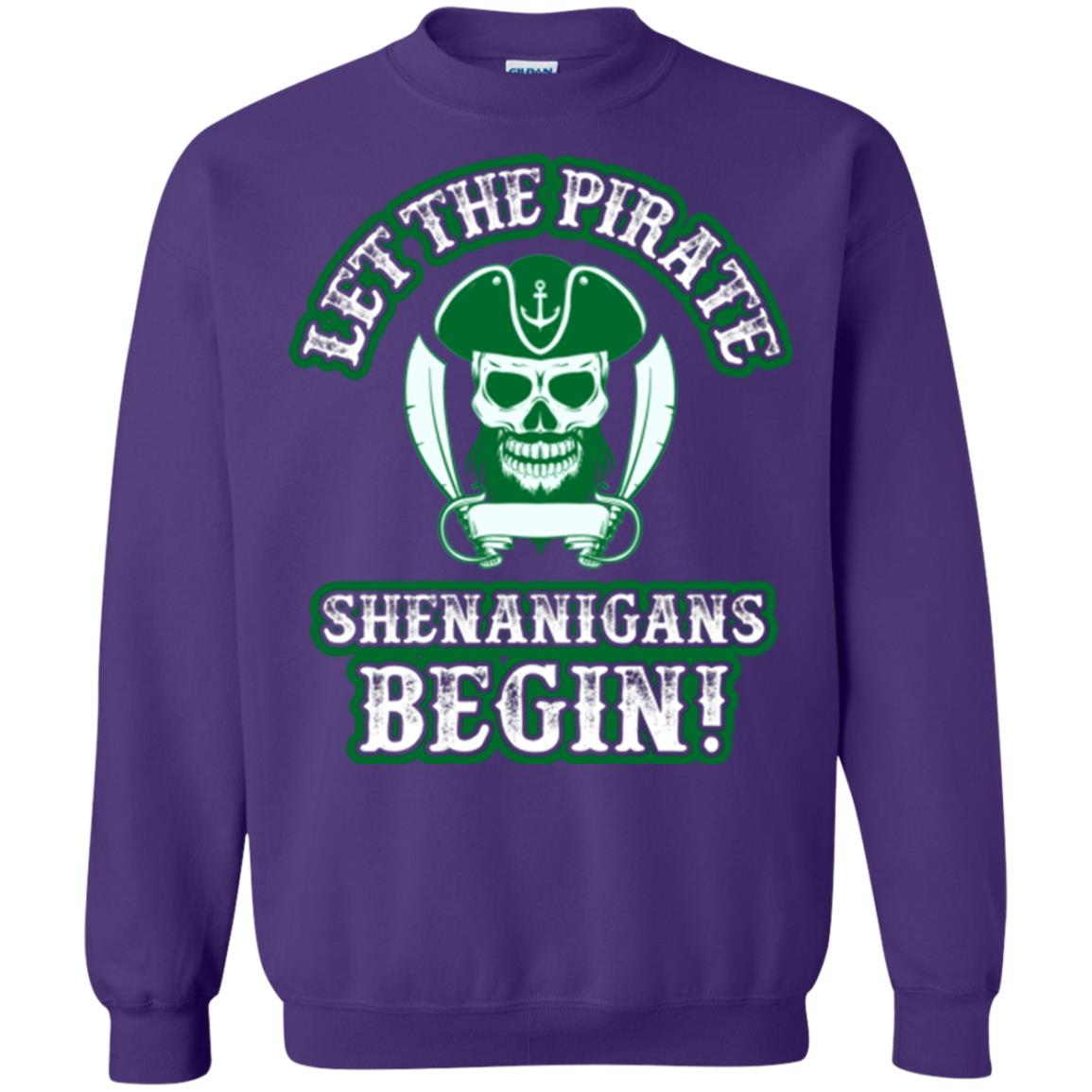 Saint Patrick's Day T-shirt Let The Pirate Shenanigans Begin Purple