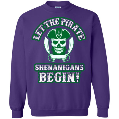 Saint Patrick's Day T-shirt Let The Pirate Shenanigans Begin Purple