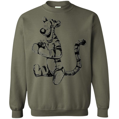 Movie T-shirt Tigger Sketch Military Green
