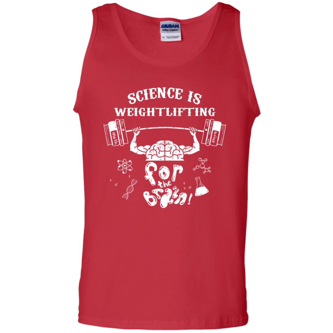 Science Is Weightlifting For The Brain Shirt Red
